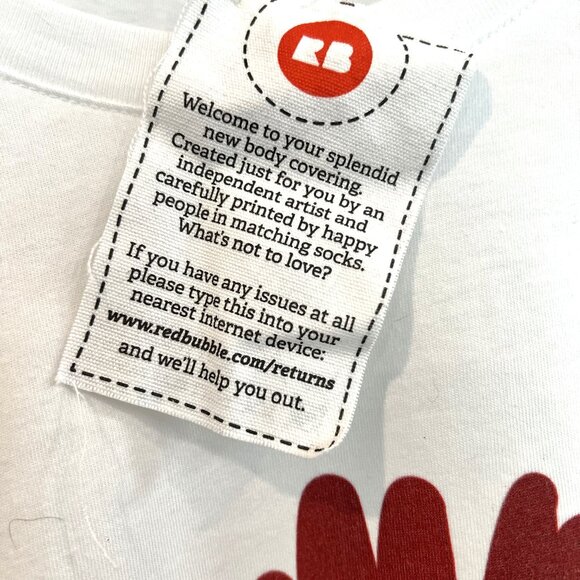 Red Bubble Party T Shirt White Red Size Small - Picture 4 of 4